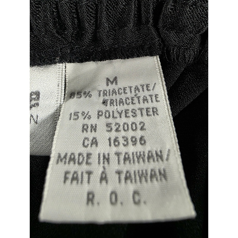 VTG Liz Claiborne Black Triacetate Satin Look Pull-On Pants Relaxed Fit w/Pocket - Picture 7 of 9